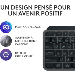 Logitech mx keys s plus clavier sans fil rechargeable, clavier silencieux, rétroéclairé, touches ergonomiques et programmables, 