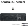 Logitech mx keys s clavier sans fil rechargeable usb c, clavier silencieux, plat, rétroéclairé, touches ergonomiques et programm