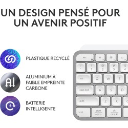 Logitech mx keys s clavier sans fil rechargeable usb c, clavier silencieux, rétroéclairé, touches ergonomiques et programmables,