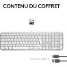 Logitech mx keys s clavier sans fil rechargeable usb c, clavier silencieux, rétroéclairé, touches ergonomiques et programmables,