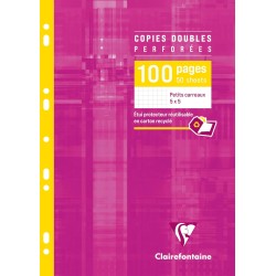 Clairefontaine Metric Copies doubles perforées 21 x 29,7 cm 100 pages Blanc