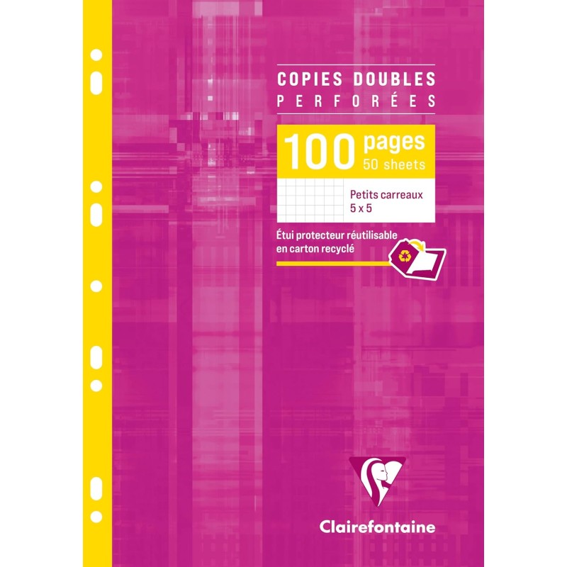 Clairefontaine Metric Copies doubles perforées 21 x 29,7 cm 100 pages Blanc