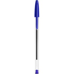 Bic Cristal Original Stylos à pointe moyenne (1,00 mm) avec bouchon et capuchon assorti - Couleurs assorties - Boîte de 8+2