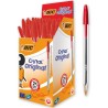 BIC Cristal Original Stylos-Bille Pointe Moyenne (1,0 mm) - Parfait pour l'Ecole et au Bureau - Rouge, Boîte de 50