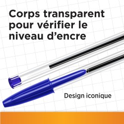 BIC Cristal Original Stylos-Bille Pointe Moyenne (1,0 mm) - Parfait pour l'Ecole et au Bureau - Rouge, Boîte de 50