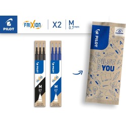 PILOT - Lot de 2 étuis de 3 recharges Frixion pour stylo effaçable. Compatibles Frixion Ball et Frixion Ball Clicker - 1 Noir, 1