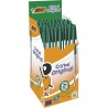 BIC Cristal Original Stylos-Bille Pointe Moyenne (1,0 mm) - Parfait pour l'Ecole et au Bureau - Vert, Boîte de 50