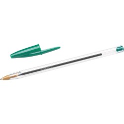 BIC Cristal Original Stylos-Bille Pointe Moyenne (1,0 mm) - Parfait pour l'Ecole et au Bureau - Vert, Boîte de 50