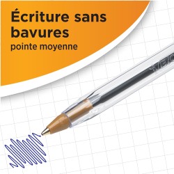 BIC Cristal Original Stylos-Bille Pointe Moyenne (1,0 mm) - Parfait pour l'Ecole et au Bureau - Vert, Boîte de 50