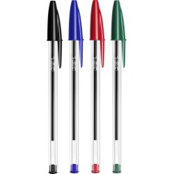 BIC Cristal Original Stylos-Bille Pointe Moyenne (1,0 mm) - Parfait pour l'Ecole et au Bureau - Noir, Boîte carton de 10 (Lot de