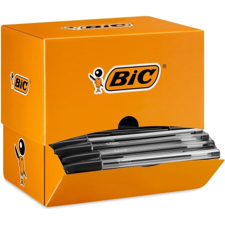 BIC Cristal Original Stylos-Bille Pointe Moyenne (1,0 mm) - Parfait pour l'Ecole et au Bureau - Noir, Boîte de 150 [Exclusivité 