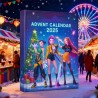 Calendrier de l'Avent K Pop De-mon H-Hunters Merch,KKPop H-Hunters Noël 2025 Avec Compte à Rebours de 24 Jours,K-POP Huntrix Fig