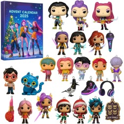 Calendrier de l'Avent K Pop De-mon H-Hunters Merch,KKPop H-Hunters Noël 2025 Avec Compte à Rebours de 24 Jours,K-POP Huntrix Fig