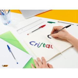 BIC Cristal Original Stylos-Bille Pointe Moyenne (1,0 mm)- Parfait pour l'Ecole et au Bureau) - Bleu, Boîte de 50