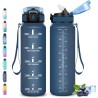Gourde- 1l- Gourde Sport Anti-Fuite, Gourdes Paille pour Musculation, Gourdes Graduée avec Marqueur de Temps, Gourd Motivation, 