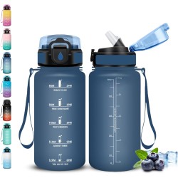Gourde, 500ml Gourde Enfant, Gourdes avec Paille, Anti-Fuite, Gourdes Sport, Facile à Nettoyer, Gourd Graduée avec Slogan de Mot