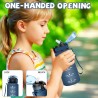 Gourde, 500ml Gourde Enfant, Gourdes avec Paille, Anti-Fuite, Gourdes Sport, Facile à Nettoyer, Gourd Graduée avec Slogan de Mot