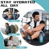 Gourde 1.5L, Gourde Sport avec Paille, Gourdes Motivation avec Marqueur de Temps, Gourdes de Camping et Randonnée anti Fuite, Fa