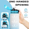 Gourde 1l, Gourde Sport avec Paille, Gourdes Motivation avec Marqueur de Temps, Gourdes Reutilisable anti Fuite, Gourd Randonnée