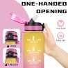 Gourde 1l, Gourde Sport Anti-Fuite, Gourdes avec Paille pour Randonnée, Gourdes Motivation avec Marqueur de Temps, Gourd Adulte,