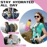 Gourde 1l, Gourde Sport Anti-Fuite, Gourdes avec Paille pour Randonnée, Gourdes Motivation avec Marqueur de Temps, Gourd Adulte,