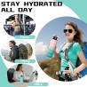 Gourde, Gourde 1l, Anti-Fuite, Gourdes Sport avec Paille, Gourdes Reutilisable avec Slogan de Motivation, Facile à Transporter, 