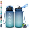 Grsta Gourde Enfant- 500ml- Gourde avec Paille, Facile à Transporter, Gourdes Motivation avec Marqueur de Temps, Bouteille Sport