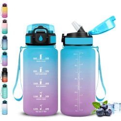 Gourde Enfant- 500ML- Gourde avec Slogan de Motivation, Gourdes Paille Enfant, Facile à Transporter, Bouteille Graduée anti Fuit