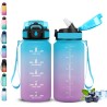 Gourde Enfant- 500ML- Gourde avec Slogan de Motivation, Gourdes Paille Enfant, Facile à Transporter, Bouteille Graduée anti Fuit