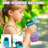 Gourde Enfant- 500ML- Gourde avec Slogan de Motivation, Gourdes Paille Enfant, Facile à Transporter, Bouteille Graduée anti Fuit