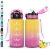 Gourde, 500ml Gourde Enfant, Gourdes Paille anti Fuite, Gourdes Motivation avec Marqueur de Temps, Gourd Reutilisable, Facile à 
