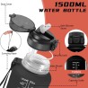Grsta Gourde 1.5L, Gourde Sport Anti-Fuite, Gourdes Paille pour Randonnée, Gourdes Motivation avec Marqueur de Temps, Gourd Réut