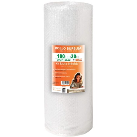 OFITURIA Papier Bulles Emballage 100cm x 20m – Kit de Base Rouleau Film Bulles Transparent pour Protection Colis – Papier Bulle 