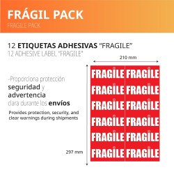 OFITURIA Papier Bulles Emballage 50cm x 40m – Pack Fragile avec 12 Étiquettes “FRAGILE” – idéal pour emballage colis, papier bul
