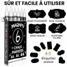 craie pour tableau noir, Lot de 6 feutre craie blanche pour fenêtres et tableaux noirs et 45 étiquettes, Marqueur scraie effacab