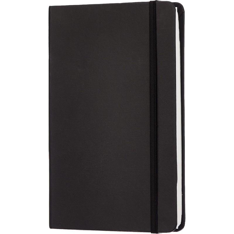Amazon Basics Carnet classique, A5, ligné, Grand Format, noir