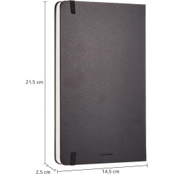 Amazon Basics Carnet classique, A5, ligné, Grand Format, noir