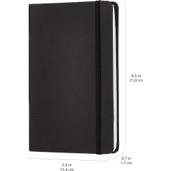 Amazon Basics Carnet classique, A5, ligné, Grand Format, noir