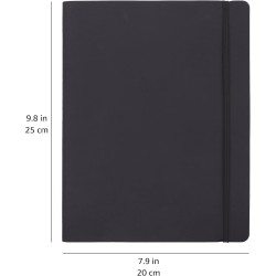 Amazon Basics Carnet vierge à couverture souple, Très Grand Format, 25 x 20 cm, Noir