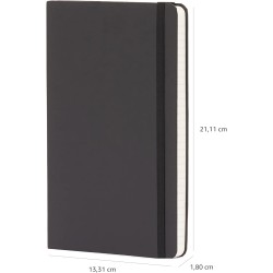 Amazon Basics Carnet classique, A5, vierge, Grand Format, noir