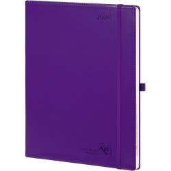 POPRUN Agenda 2026 Semainier A4 Grand Format 29,7 x 21 cm en Français - Couverture Souple en PU Cuir, Intervalles de 15 minutes,