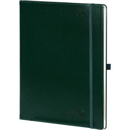 POPRUN Agenda 2026 Semainier A4 Grand Format 29,7 x 21 cm en Français - Couverture Souple en PU Cuir, Intervalles de 15 minutes,