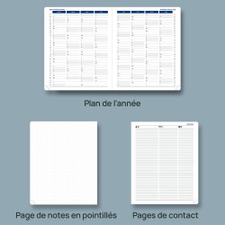 POPRUN Agenda 2026 Semainier A5 21,4 x 17,6 cm Version Française - Intervalles de 30 minutes, D'Jan 2026 à Déc 2026 12 Mois, Cou