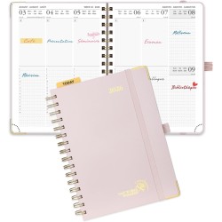POPRUN Agenda 2026 Semainier 21 x 16,5 cm - Couverture Rigide Spirale, Vertical A5 Weekly Planner, D'Jan 2026 à Déc 2026-12 Mois