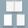 POPRUN Agenda 2026 Semainier 21 x 16,5 cm - Couverture Rigide Spirale, Vertical A5 Weekly Planner, D'Jan 2026 à Déc 2026-12 Mois