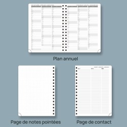 POPRUN Agenda 2026 Semainier 21 x 16,5 cm - Couverture Rigide Spirale, Vertical A5 Weekly Planner, D'Jan 2026 à Déc 2026-12 Mois