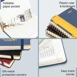 POPRUN Agenda 2026 Semainier 21 x 16,5 cm - Couverture Rigide Spirale, Vertical A5 Weekly Planner, D'Jan 2026 à Déc 2026-12 Mois