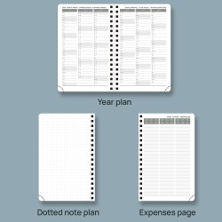 POPRUN Agenda de Poche 2026 A6 Semainier 16 x 10,5 cm - Couverture Rigide Spirale, Petit Agenda, D'Jan 2026 à Déc 2026-12 Mois, 