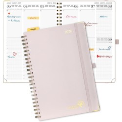 POPRUN Agenda 2026 Semainier 30 x 21 cm - Couverture Rigide Spirale, Vertical A4 Weekly Planner, D'Jan 2026 à Déc 2026-12 Mois,A