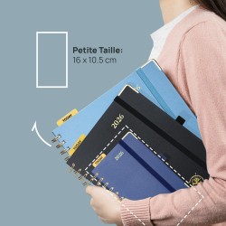 POPRUN Agenda de Poche 2026 A6 Semainier 16 x 10,5 cm - Couverture Rigide Spirale, Petit Agenda, D'Jan 2026 à Déc 2026-12 Mois, 